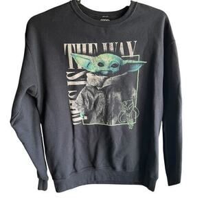 STAR WARS YODA “This Is The Way” Black pullover sweatshirt Sz XL